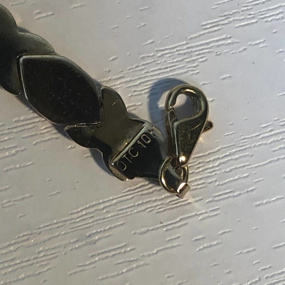 Vintage 90s JcPenney OTC 10K White Gold XO Bracelet & Earrings Set - Picture 8 of 15